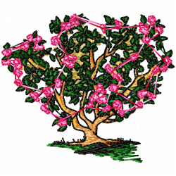 Flowers And Tree Embroidery Design 1 Flowers And Tree Embroidery Design 1